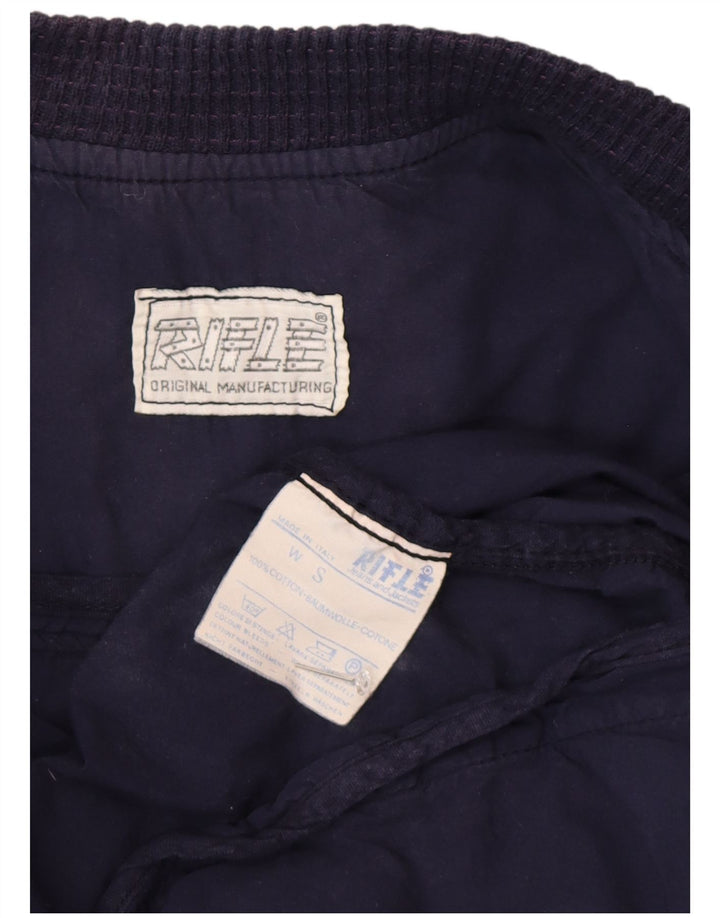 Jaqueta bomber feminina de grandes dimensões Rifle UK 10 algodão azul marinho pequeno