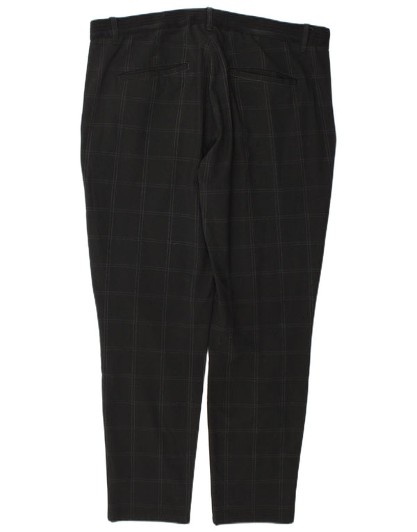 Zara Calça masculina reta Chino XL W34 L29 cinza xadrez
