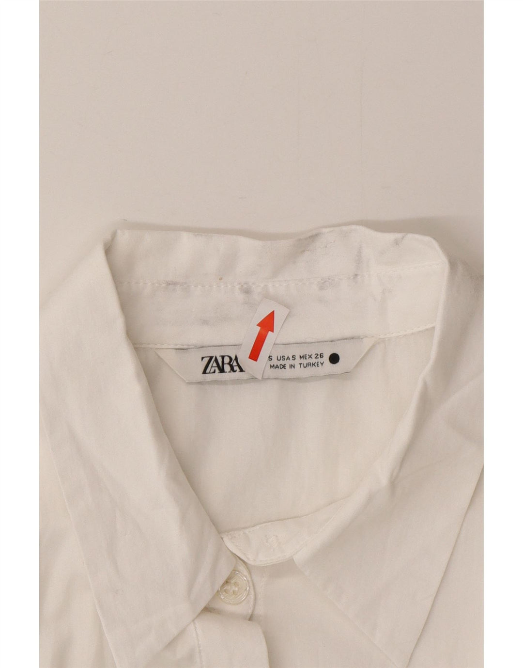 Blusa feminina assimétrica Zara Reino Unido 10 algodão branco pequeno