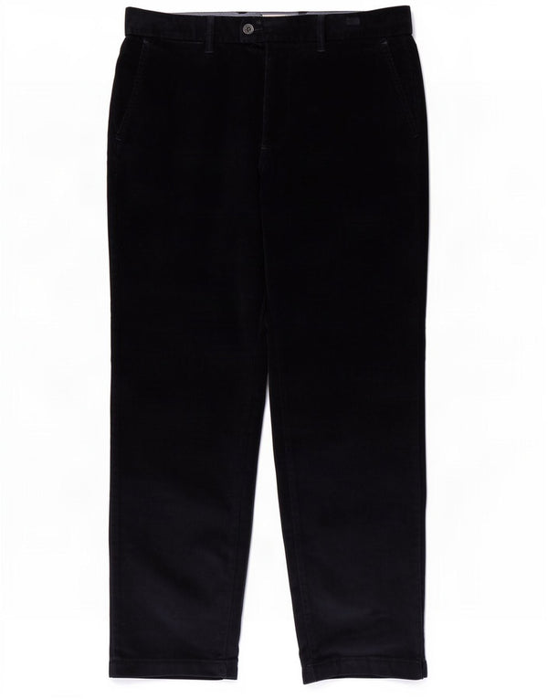 Calça masculina regular de veludo cotelê Marks & Spencer W36 L31 algodão azul marinho