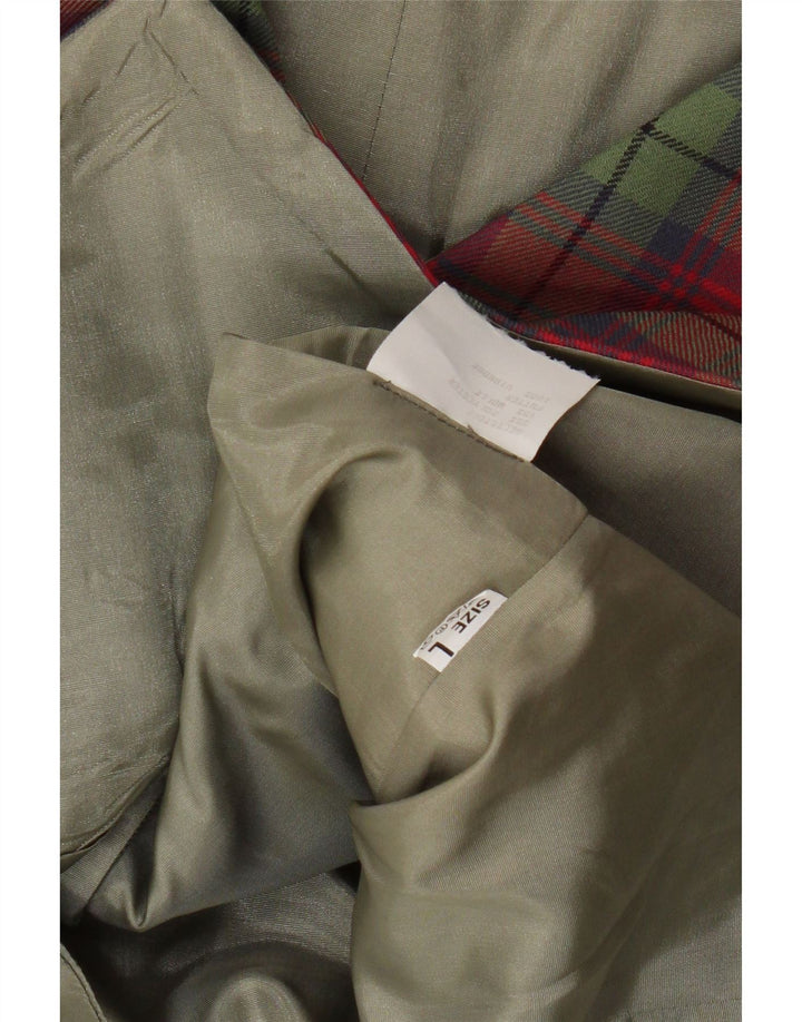 Colete masculino VINTAGE grande poliéster xadrez vermelho