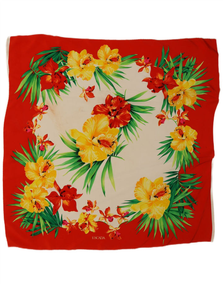 Escada lenço quadrado feminino tamanho único vermelho floral