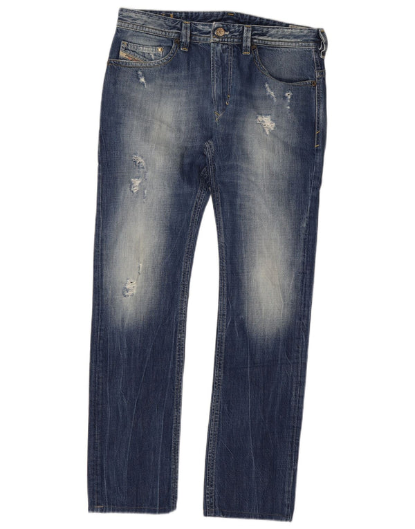 Diesel Mens Thavar Distressed Slim Skinny Jeans W31 L31 Azul