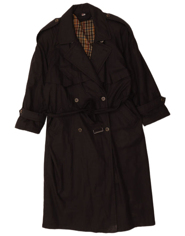 Trench coat feminino vintage grande Reino Unido 16 grande preto