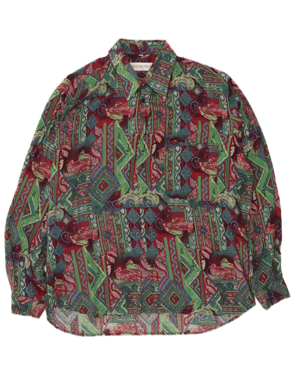 Nazzareno G. Camisa masculina média viscose geométrica multicolorida