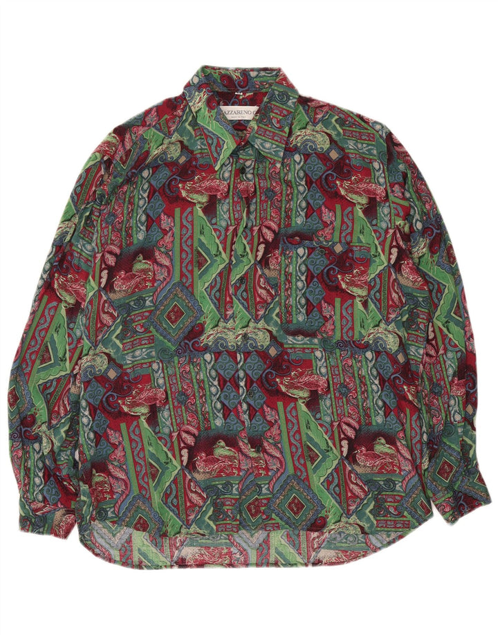 Nazzareno G. Camisa masculina média viscose geométrica multicolorida