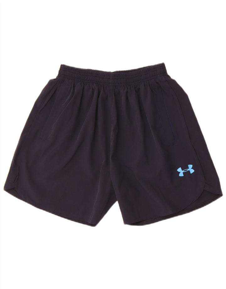 Shorts esportivos masculinos Under Armour 11-12 anos azul marinho poliéster