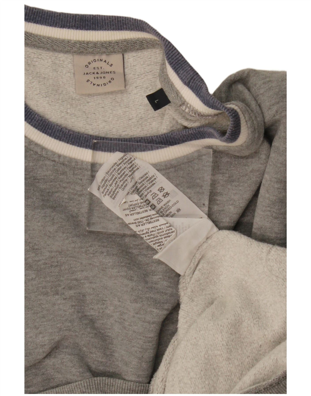 Jack & Jones moletom masculino jumper grande algodão cinza