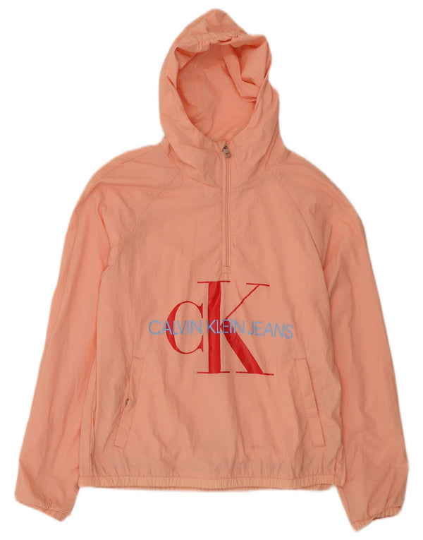 Calvin Klein Jeans Meninas Graphic 1/4 Zip Rain Jacket 13-14 Anos Rosa