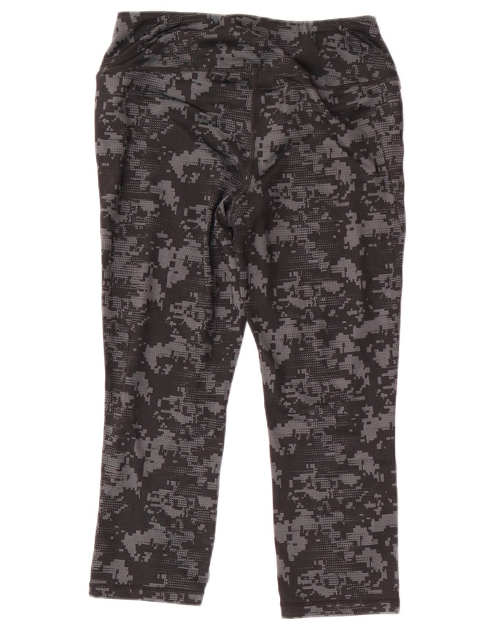 Reebok Womens Capri Leggings UK 8 Pequeno Preto Camuflagem