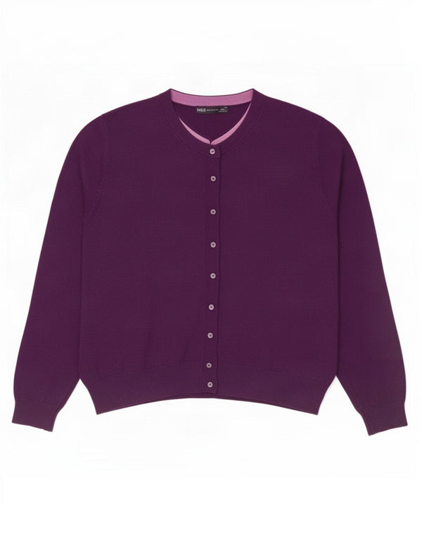 Suéter cardigã feminino Marks & Spencer UK 20 2XL viscose roxa