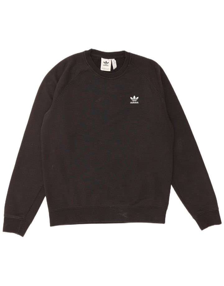 ADIDAS Mens Moletom Jumper Médio Algodão Preto