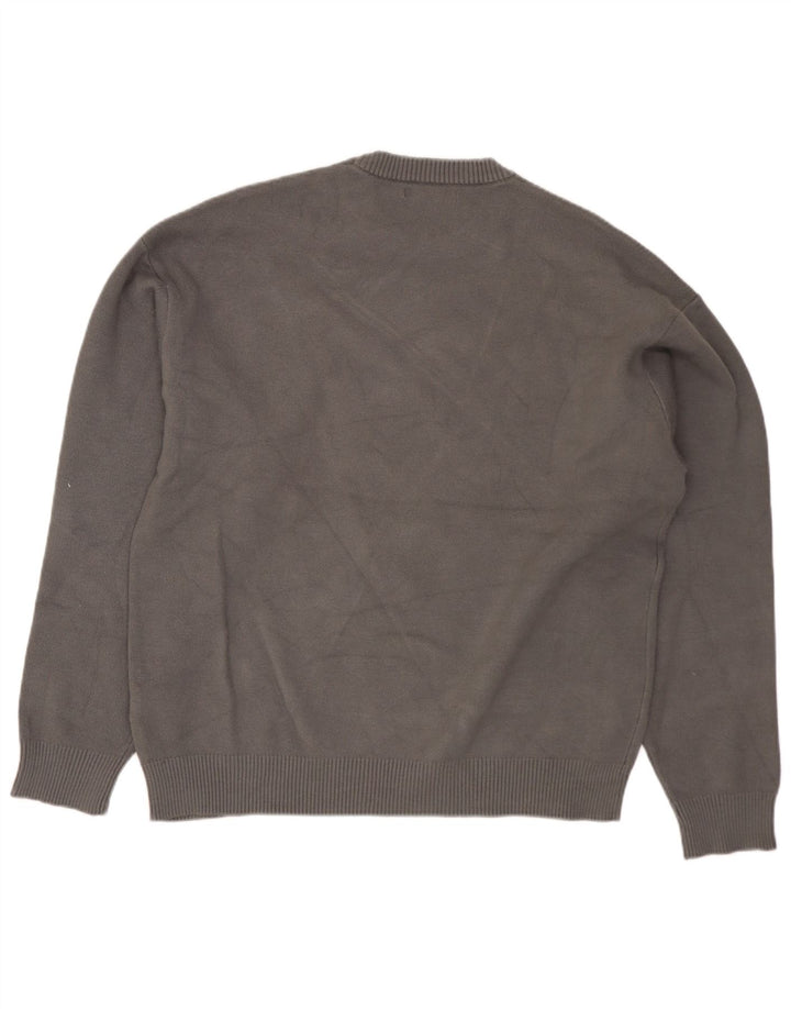 Suéter masculino Zara com gola redonda e viscose cinza pequena
