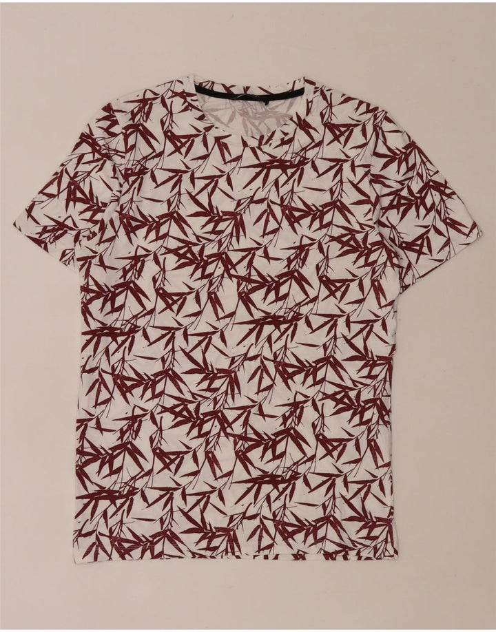 Camiseta masculina Jack & Jones Top médio de algodão floral branco