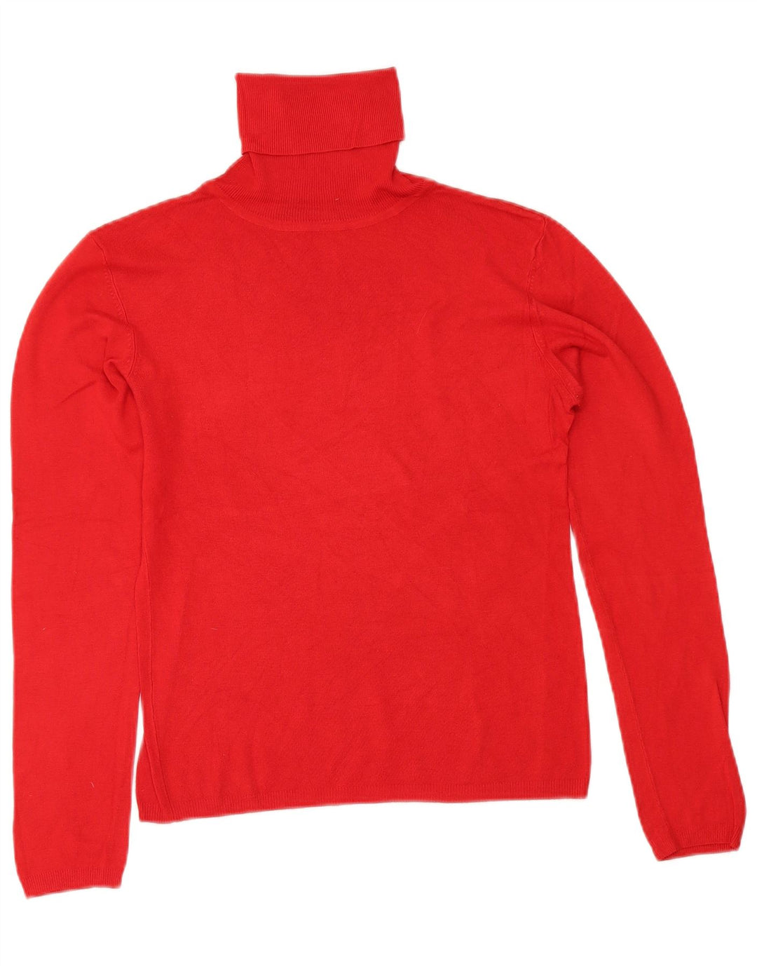 Suéter feminino Zara com gola redonda, Reino Unido 14, grande rayon vermelho