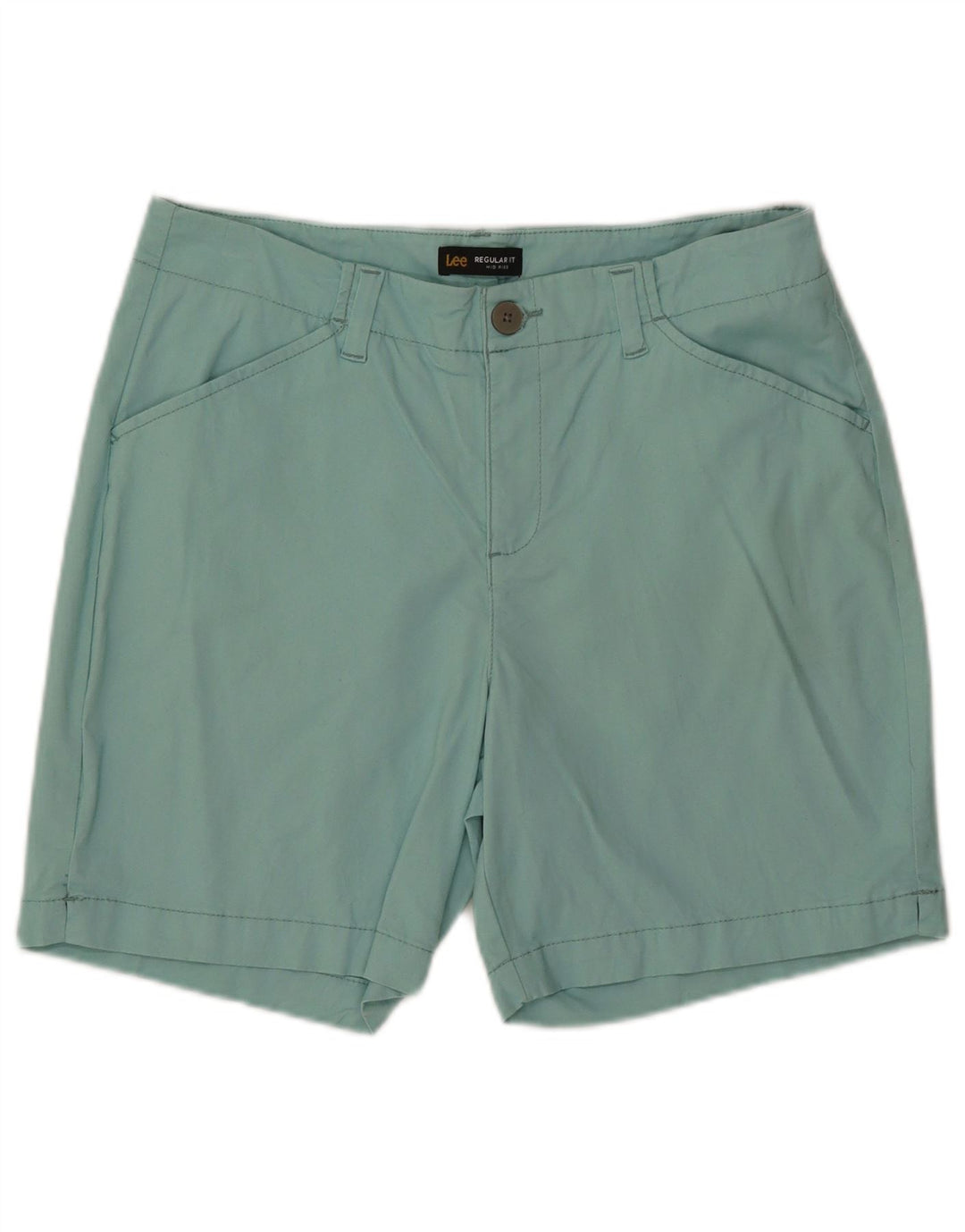 LEE Shorts feminino regular de cintura média W32 grande turquesa