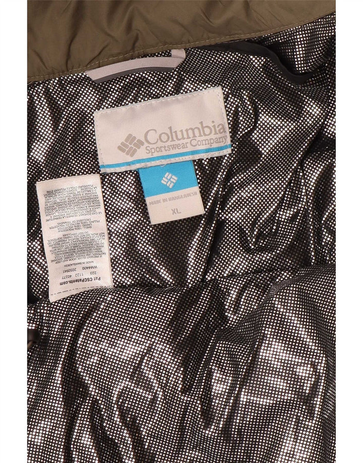 Jaqueta acolchoada masculina Columbia UK 42 XL Khaki Colourblock Poliéster