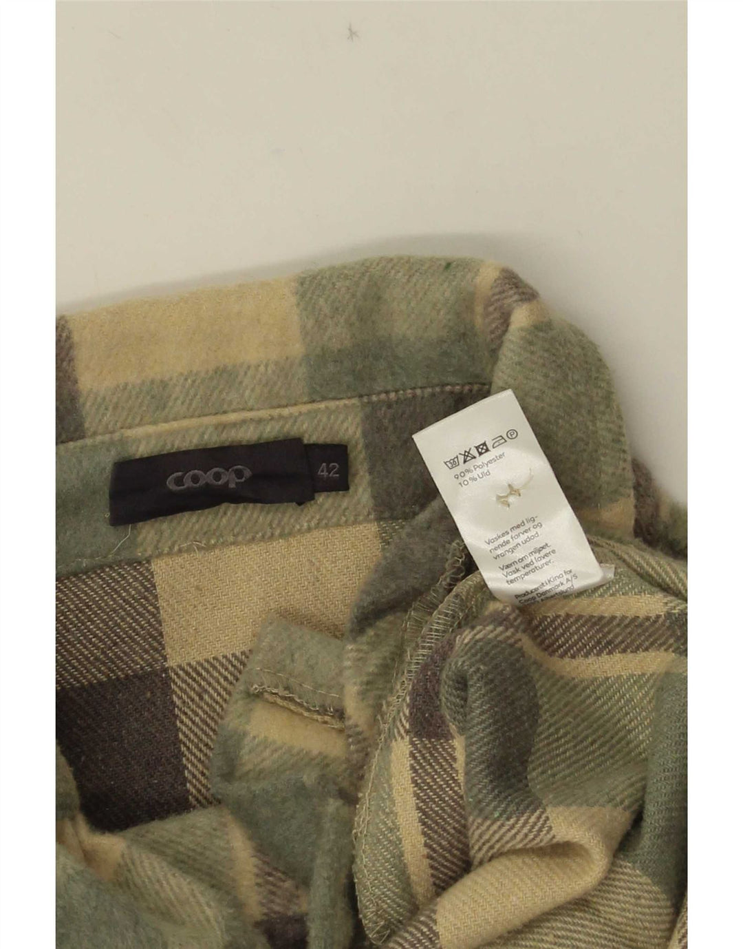 Camisa oversized de lã feminina vintage EU 42 xadrez verde grande
