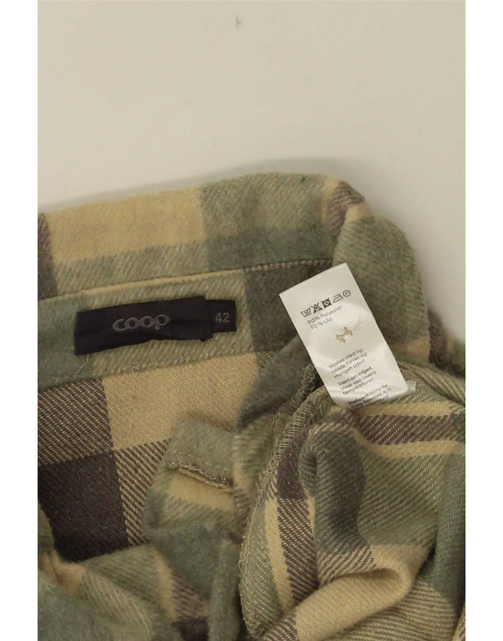 Camisa oversized de lã feminina vintage EU 42 xadrez verde grande