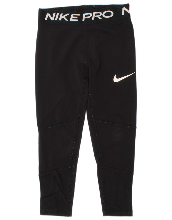 Leggings Nike Dri Fit Graphic para meninas de 4 a 5 anos, pequeno, preto, poliéster