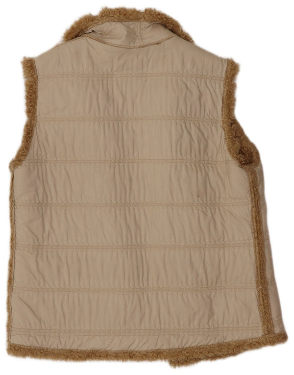 Tadashi Womens Sherpa Gilet UK 10 Pequeno Bege Viscose
