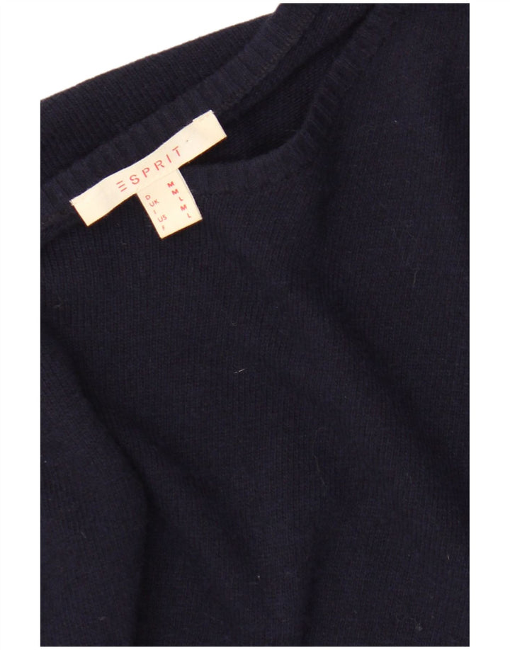Suéter feminino Esprit com gola canoa Reino Unido 14 médio azul marinho