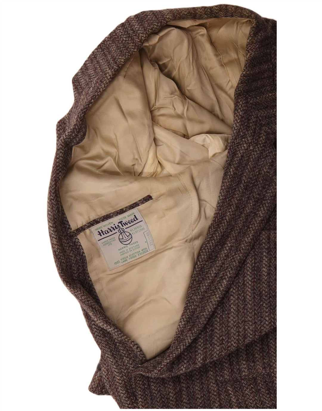 Jaqueta blazer masculina de 2 botões HARRIS TWEED Reino Unido 38 listrado cinza médio