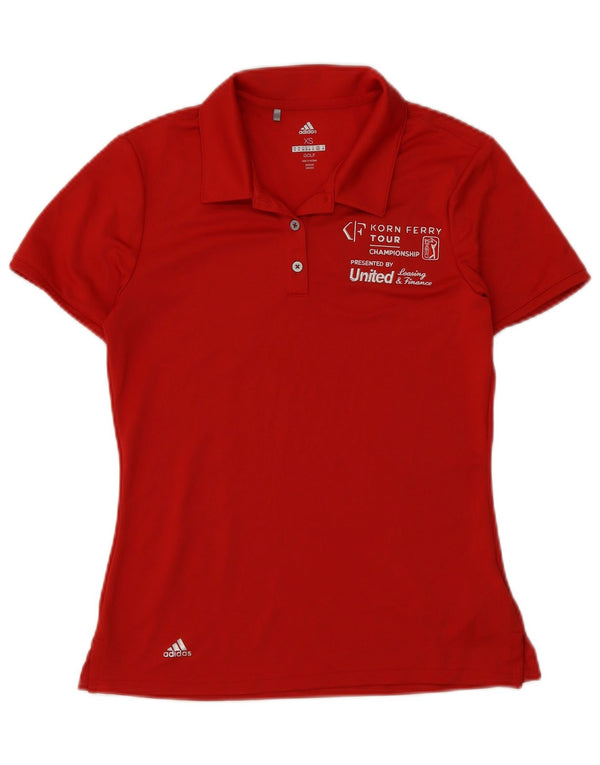 Adidas Womens Golf Graphic Polo Shirt UK 6 XS Vermelho Poliéster