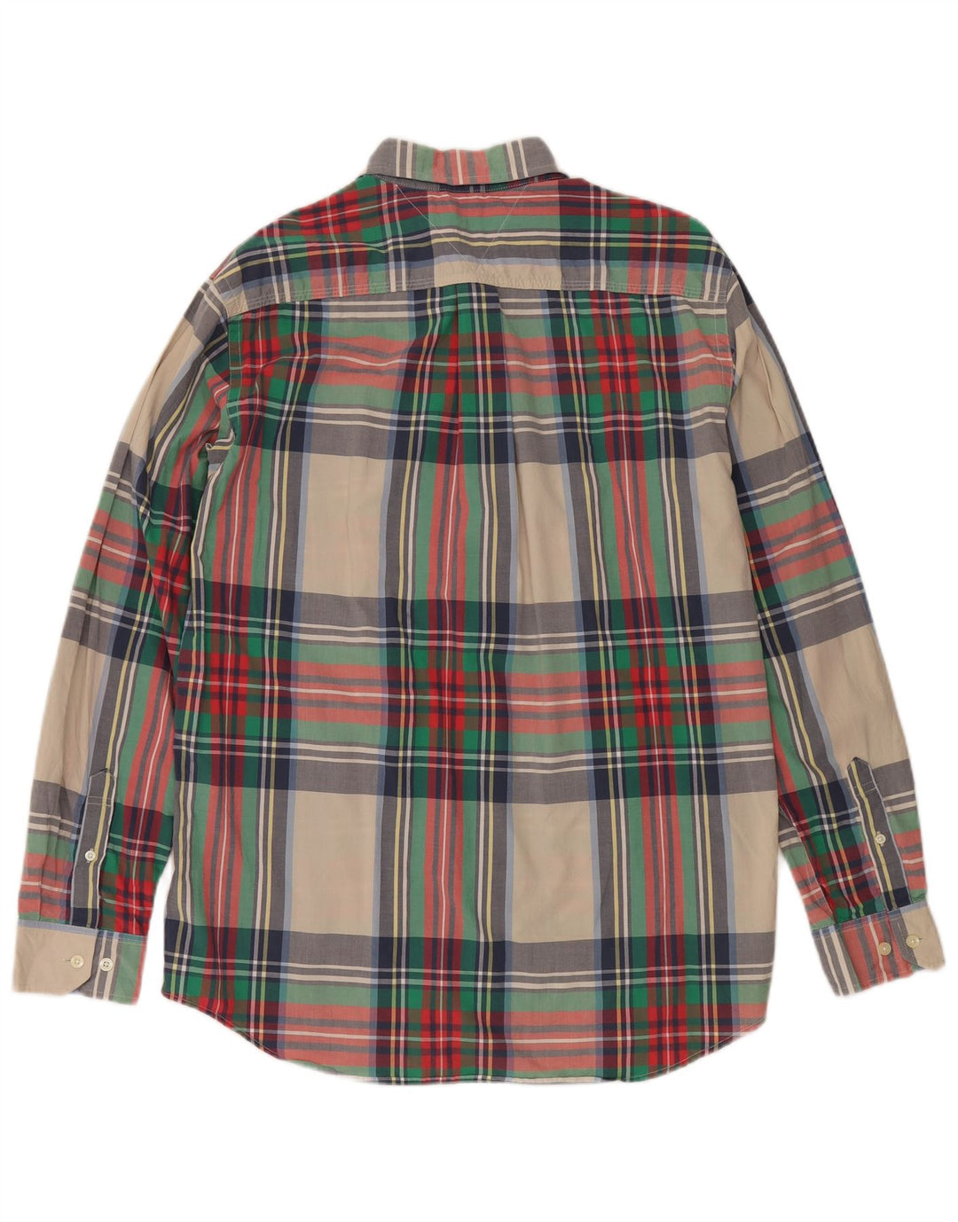 Camisa masculina Tommy Hilfiger grande xadrez multicolorida de algodão