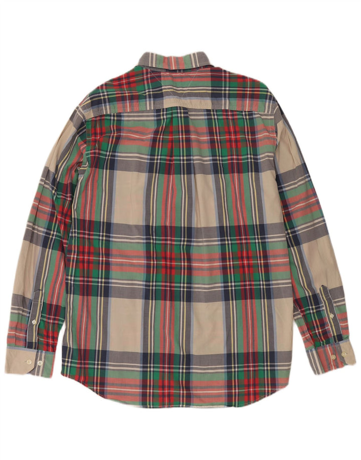 Camisa masculina Tommy Hilfiger grande xadrez multicolorida de algodão