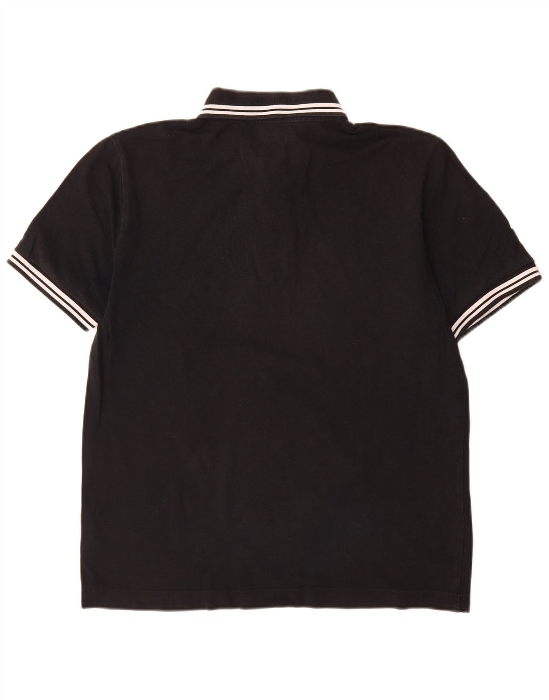 Camisa polo masculina Kappa grande listrada preta