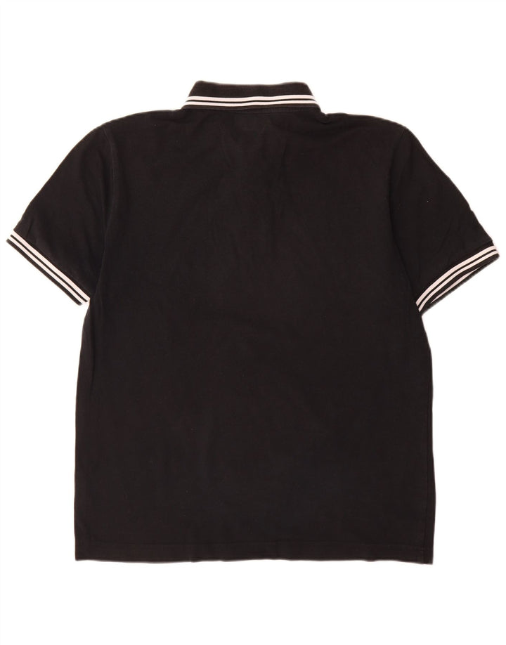 Camisa polo masculina Kappa grande listrada preta