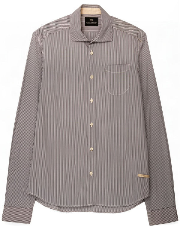 Scotch & Soda Camisa masculina de algodão listrado azul pequeno