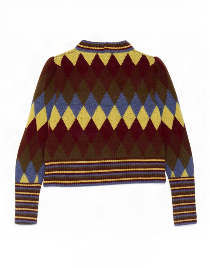Suéter feminino Zara com gola tartaruga Reino Unido 10 pequeno multicolorido