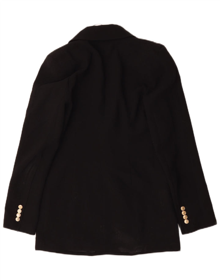 Jaqueta blazer feminina Zara com peito duplo Reino Unido 6 XS preto poliéster