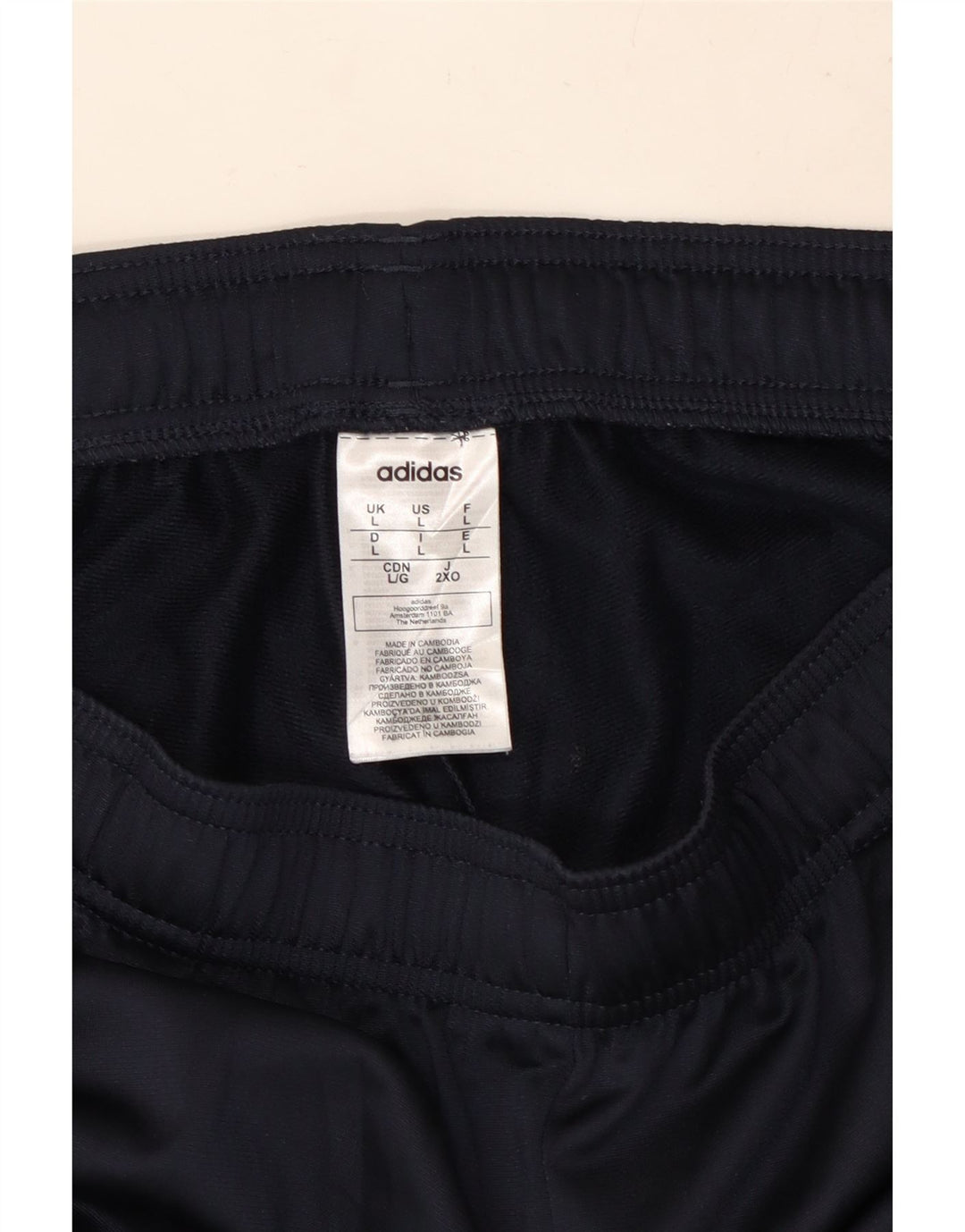 Calças de treino masculinas ADIDAS joggers grandes poliéster azul marinho