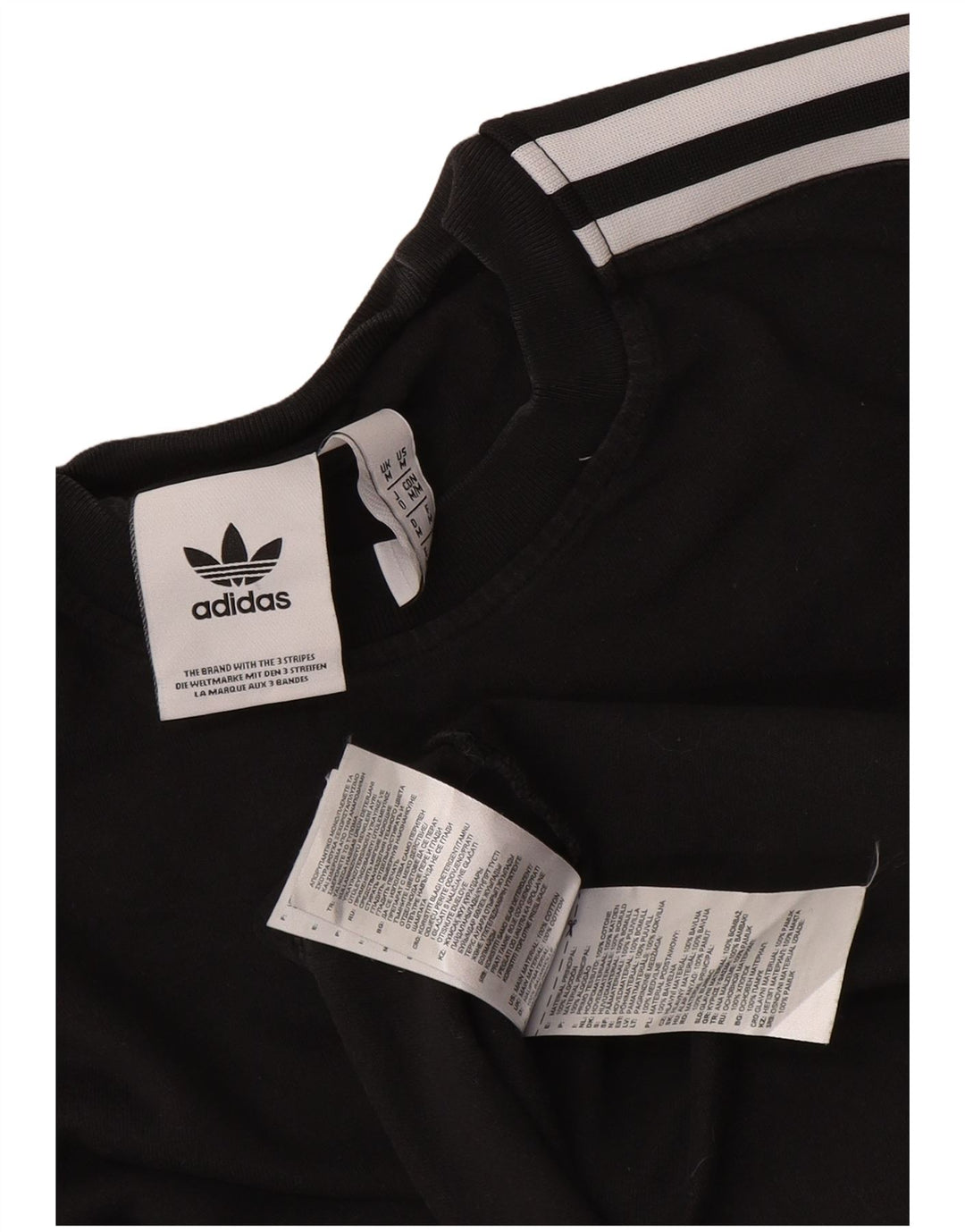 Adidas Mens Camiseta Top Médio Algodão Preto