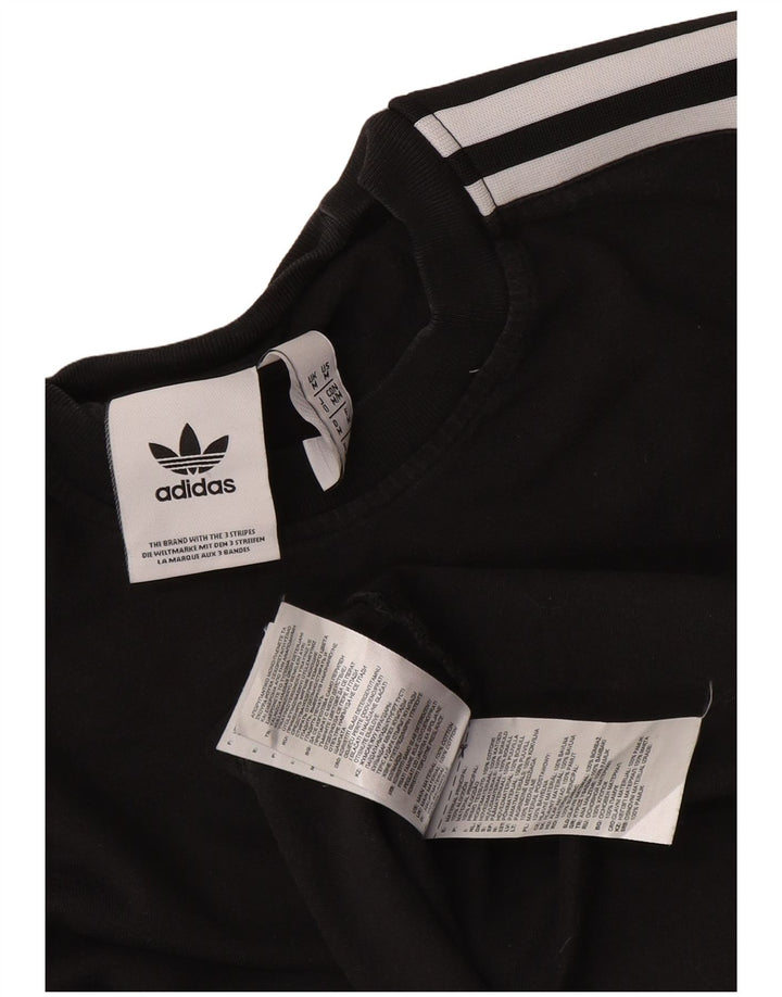 Adidas Mens Camiseta Top Médio Algodão Preto