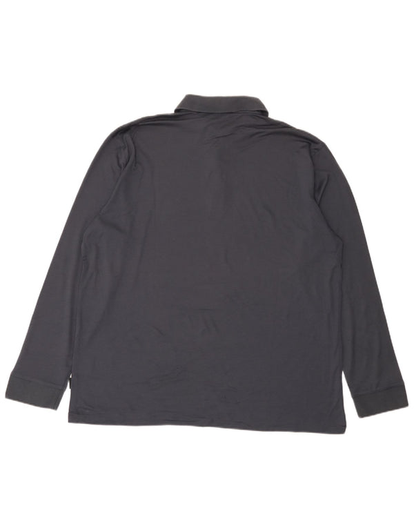 Camisa polo masculina de manga comprida Hugo Boss XL cinza algodão