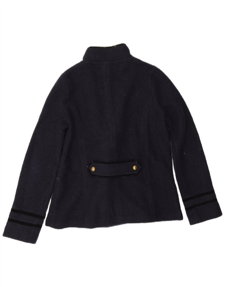 Jaqueta blazer feminina Zara com 5 botões Reino Unido 16 grande lã azul marinho
