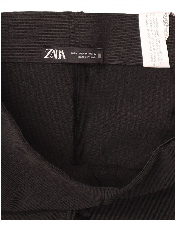 Zara Womens Flare Leggings UK 12 Médio Preto Poliéster