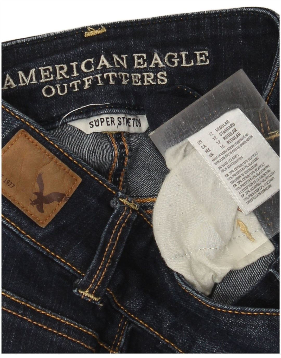 Jeans American Eagle feminino regular bootcut Reino Unido 16 grande W34 L26 azul marinho
