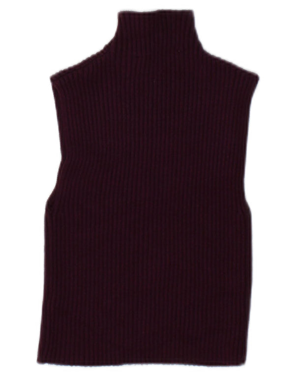 Zara Womens Crop Vest Top UK 10 Pequeno Borgonha Viscose