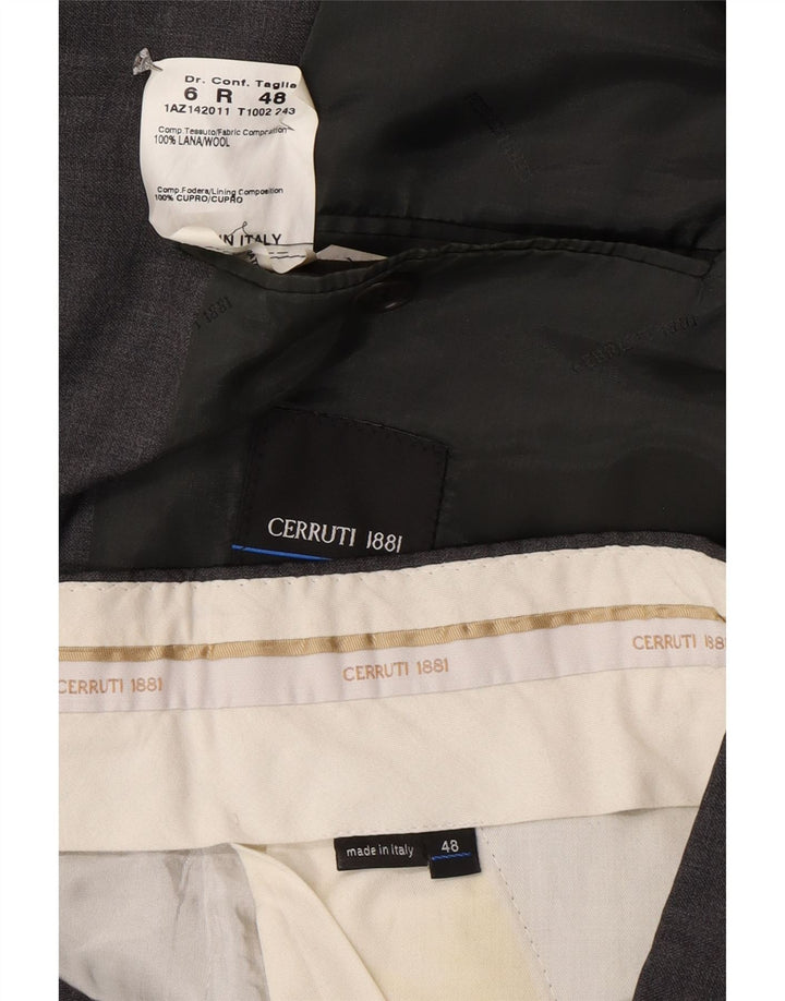 Terno masculino Cerruti 1881 com 3 botões e 2 peças IT 48 médio W34 L32 algodão cinza