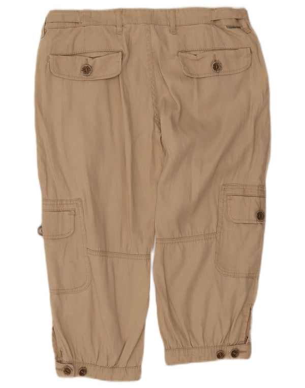 Calça cargo capri feminina Calvin Klein W29 L19 linho bege