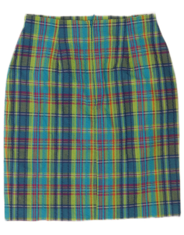 Saia lápis feminina Marks & Spencer Reino Unido 12 médio W26 xadrez multicolorido