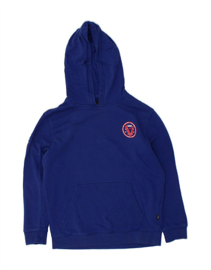 VANS Womens Graphic Hoodie Jumper UK 16 Large Blue Cotton Vintage Vans and Second-Hand Vans from Messina Hembry 