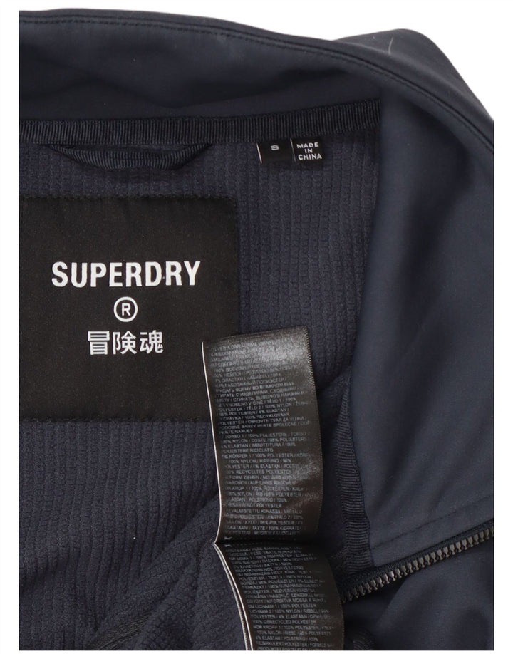 Superdry Mens Treino Top Jacket Pequeno Poliéster Azul Marinho