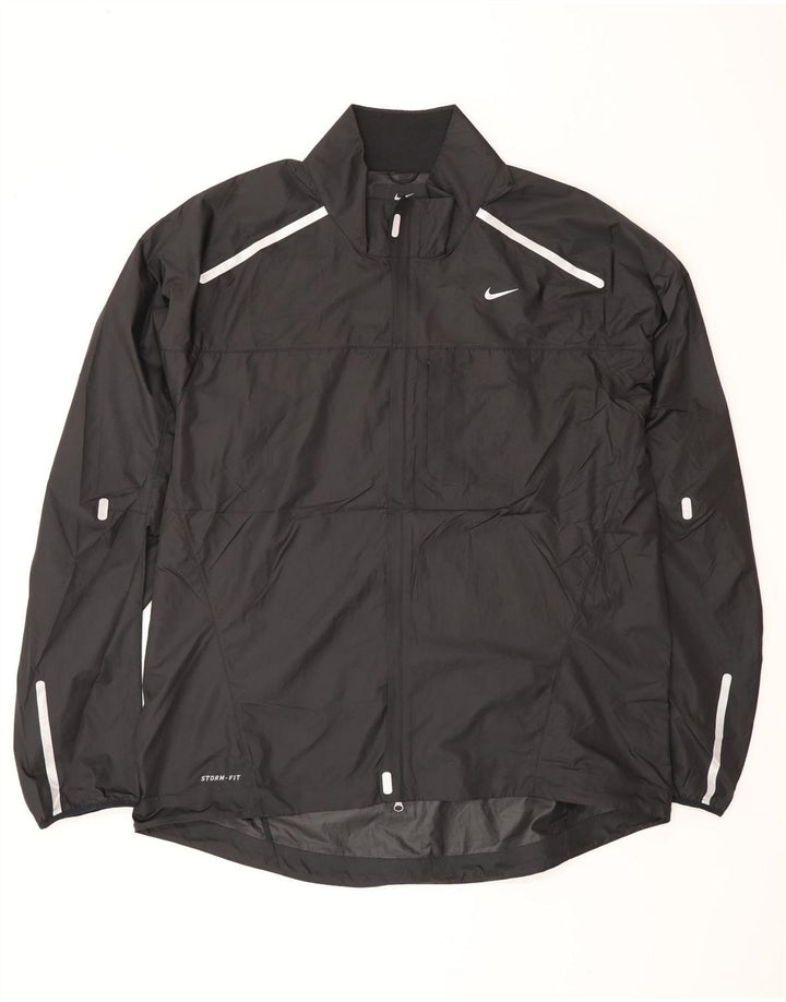 Jaqueta de chuva masculina Nike Storm-Fit UK 42 XL poliéster preto