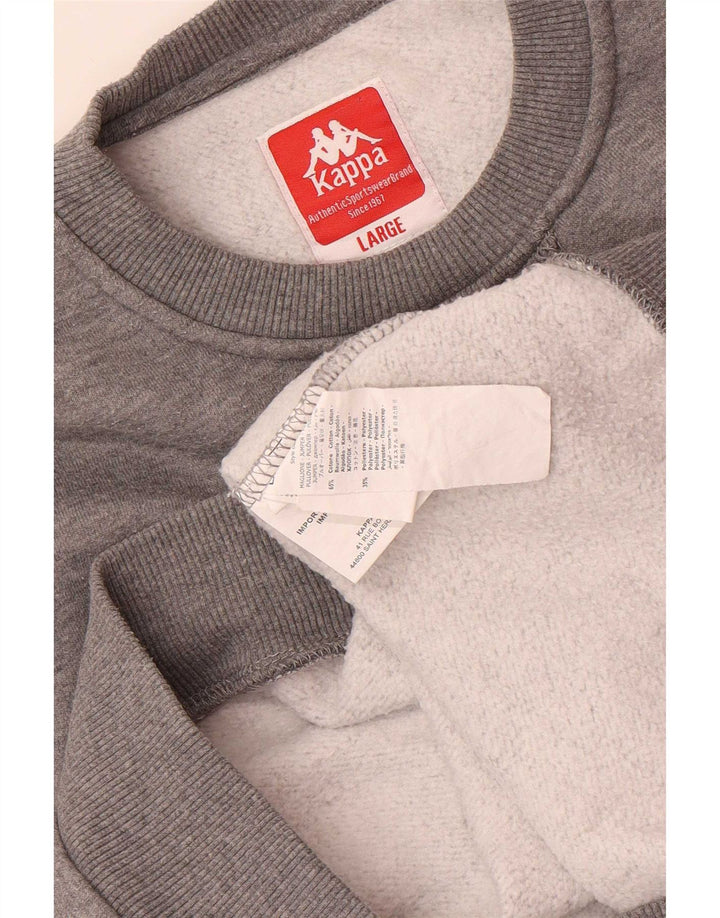 Kappa moletom masculino jumper grande algodão cinza